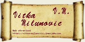 Vitka Milunović vizit kartica